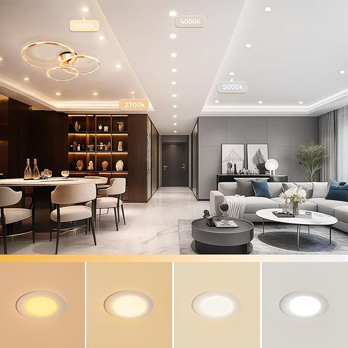 YGS-Tech 2 Inch LED Recessed Lighting, Dimmable Downlight 3W(35W Halogen Equivalent), CRI80, 4000K Natural White Ceiling Light with LED Driver (24 Pack)
