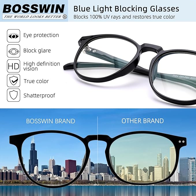 Blue Light Blocking Glasses for women/men - 4Pack Computer Reading/Gaming/TV/Phones Glasses Anti UV Glare Eyestrain