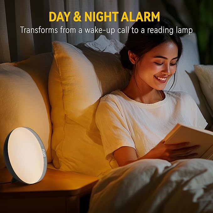 ANTDALIS Sunrise Alarm Clock for Heavy Sleepers Adults, Wake Up Light Dimmable Night Light for Kids Teens Bedroom Home Decor Girls Boys Women Gifts, 20 Color and Touch Control