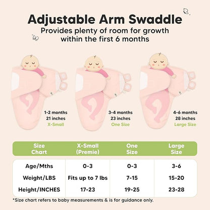 3-Pack Organic Baby Swaddle Sleep Sacks - Swaddles for Newborns, Infant 0-3 Months, Baby Girls, Boys, Soft & Snug Newborn Sleep Sack, Nursery Swaddling Blankets (Angelic, OS)