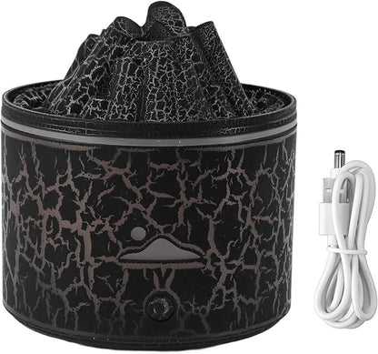 Volcano Diffuser 5V 180ml Aromatherapy Mystical/Fantasy Humidifier with Auto Shutoff for Home & Office – Unique Volcano Mist Effect & 7 Color Mood Light (Black)