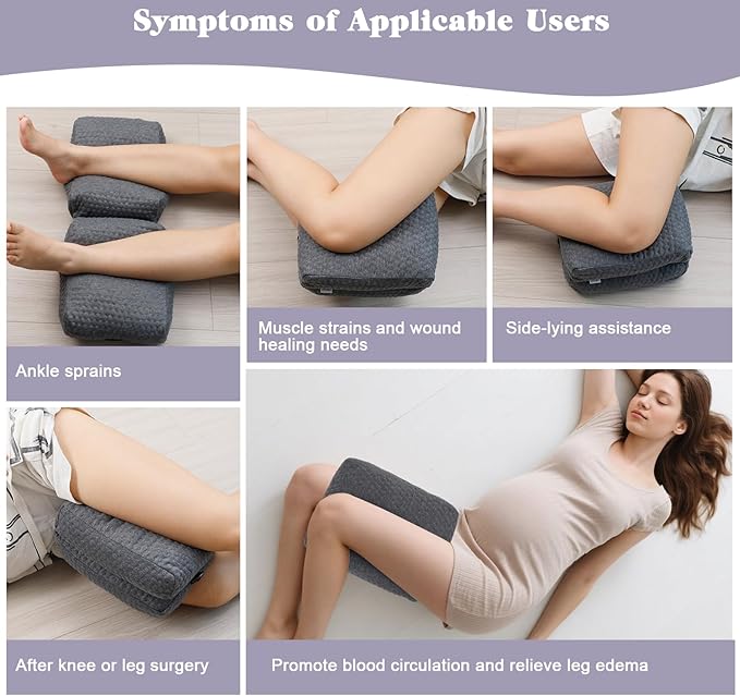 Knee Pillow for Side Sleepers, Leg and Ankle Support Pillow for Hip Pain Smooth Spine Alignment for Better Sleep, Ideal Pillows for Side Sleeping Knee and Back Pain Relief, Dark Gray