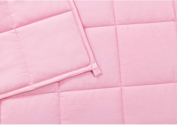 RelaxBlanket Weighted Blanket | 60''x80'',20lbs | for Individual Between 190-240 lbs | Premium Cotton Material with Glass Beads | Pink