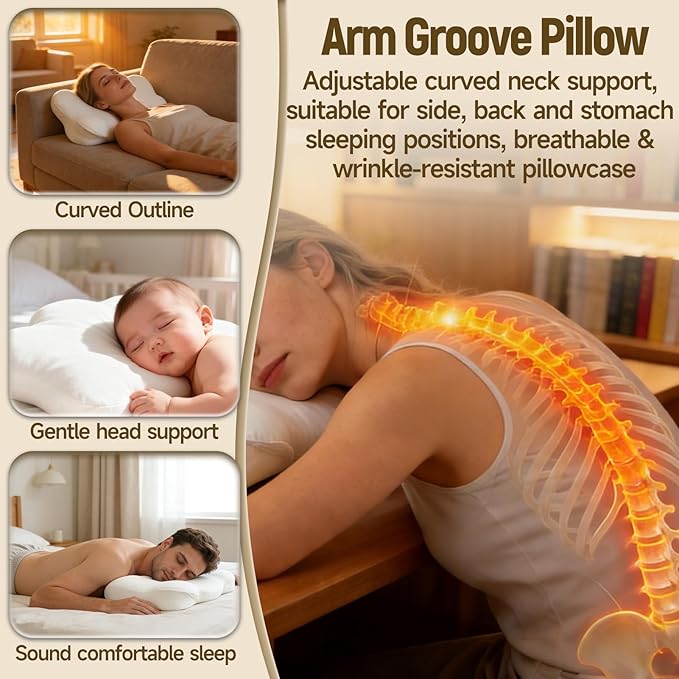 Cloud Pillow - Ergonomic Memory Foam Pillows, Zen Fluff Sleep Pillow with Neck & Shoulder Support, Adjustable Contour Neck Support for Side, Back, Stomach Sleepers, Breathable Anti-Wrinkle Pillowcase