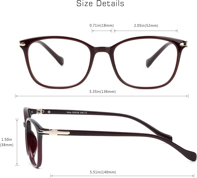 VisionGlobal Blue Light Blocking Glasses for Women/Men, Anti Eyestrain, Computer Reading, TV Glasses, Stylish Square Frame, Anti Glare(Red,+4.75 Magnification)