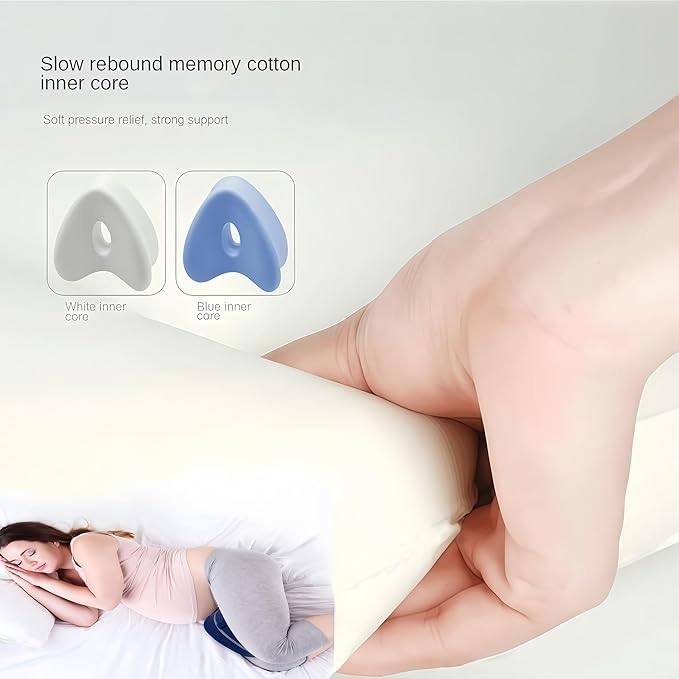 Leg Pillow for Side Sleepers, Memory Foam Knee Pillow with Elastic Strap, Contoured Leg Cushion for Hip & Spine Alignment, Comfort Support Pillow for Sleeping, Home, Office - Grey