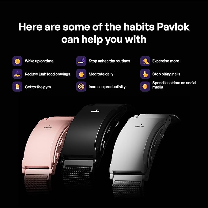 Pavlok 3 - Silent Alarm & Wearable Mindfulness Coach for Good Habits - Elevate Mindfulness, Create Good Habits - Track Steps, Activity, and Sleep Patterns