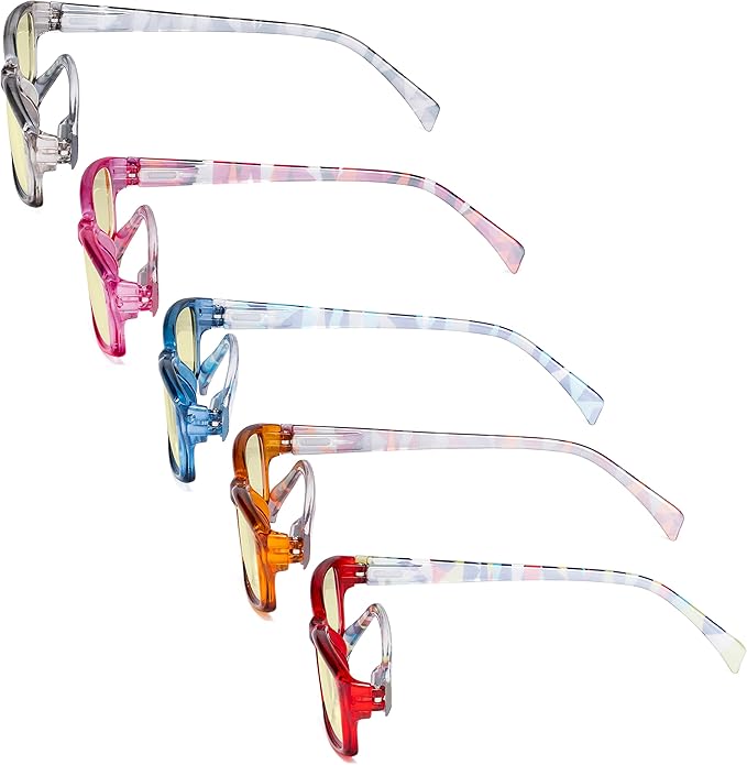 Eyekepper 5 Pack Computer Glasses Digital Eye Strain Prevention Blue Light Filter Reading Glasses Yellow Tinted +0.75