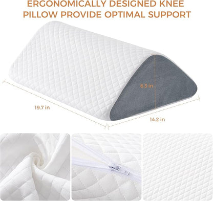 Knee Wedge Pillow 6.3'' for Post-Surgery Recovery-Leg Elevation Support for Sleep Position, Alleviating Lower Back & Hip Pain Enhancing Circulation in Ankles Legs Triangle Pillow with Removable Cover