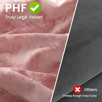 PHF Truly Velvet Pillowcases Standard Size, No Insert, 2 Pack Ultra Soft Breathable Pillow Shams Covers with Envelope Closure, 20" X 26" Luxury Cozy Warm Fuzzy Flannel, Pink