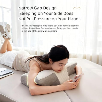 2026 Upgraded Air Way Sleep Apnea Pillow - Premium Memory Foam, Breathable & Not Stuffy, Ergonomic Design for Side/Back/Stomach Sleepers (White)