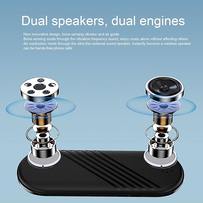 Under Pillow Speaker Bone Conduction Stereo, Multifunction Stereo Deep Bass Mini Bluetooth Conduction Speaker for Sleeping, Mini Portable Pillow Speaker for Sleep Aid Under Sleep Pillow