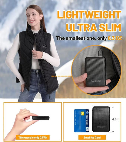 Womens Heated Vest, 5IN1 Smart Controller Electric Heating Jacket Coat Vests, Not Included Battery Pack
