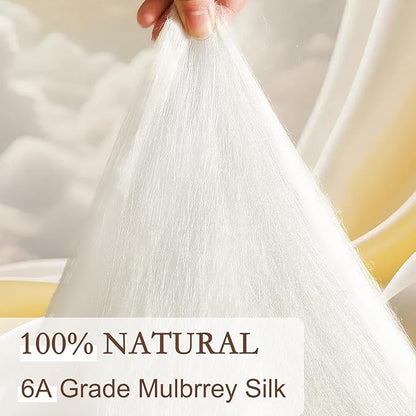 YOUR MOON Luxurious Summer/Spring Lightweight Mulberry Silk Comforter Twin Size,100% Natural Long Strand Silk Fill Duvet Blankets, Luxury Bedding Summer, Noiseless Cotton Shell (Dark Gray)