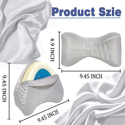 xcivi Satin Pillowcase for Contour Memory Foam Side Sleeper Support Pillow, Pillowcover for Knee Pillow, Smooth & Soft Pillow Cover (Gray)