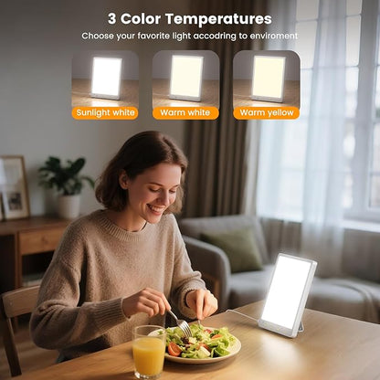 Light Therapy Lamp - 10000 Lux 3 Color Temperature & Wall Mount Therapy Light, Touch Control Daylight Lamps with Memory Function for Home/Office Use As Lift Mood (Wired Only).