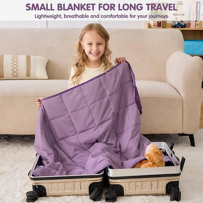 yescool Purple Weighted Blanket 5 Pounds Cooling Weighted Lap Blanket, Heavy Blanket for Sleeping, Weighted Throw Blanket Gift for 40-60lbs, 36"x48"