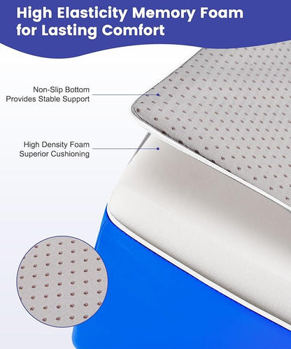 Knee Wedge Pillow | Leg Pillow Elevation Blood Circulation | Leg Elevation Wedge Memory Foam & Machine Washable Cover | Knee Elevation Pillow Post Surgery