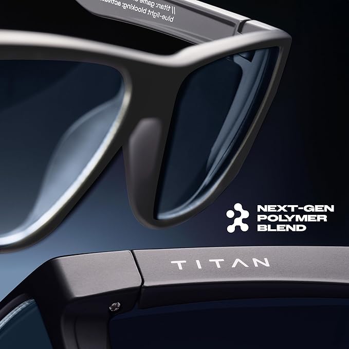Titan Gaming Glasses, Blue Light Blocking, Night Driving Glasses for Men, Computer Protection Christmas Gift for Gamers