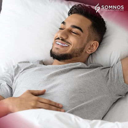 Somnos Anti Snore Mouthguard - Adjustable Sleep Mouth Guard for Snoring - Lightweight, Comfortable, and Effective for Reducing Snoring - Opens Airway for a Good Night’s Sleep - Size Medium …