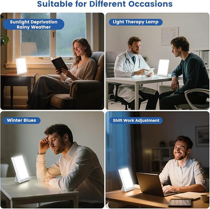 Light Therapy Lamp - 10000 Lux Therapy Light, 3 Color Temperature & Wall Mount with Memory Function, Touch Control Portable Therapy Lamp with Adjustable Brightness for Home & Office (Wired Only).