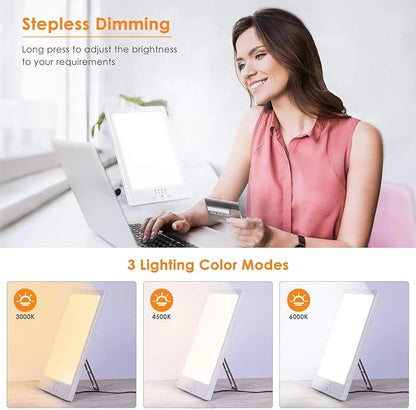 LED Lamp for Home & Office - 10000 Lux Light | Bright LED Daylight Lamp with Adjustable Timer & 3 Light Modes | Compact Desk Light for Work, Study & Relaxation