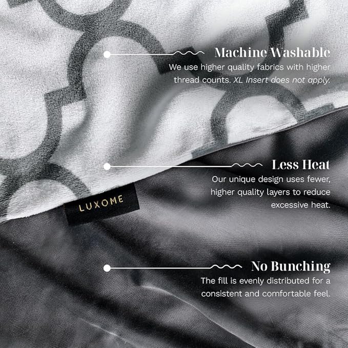 LUXOME Luxury 15lb Weighted Blanket | Includes Removable Cool & Cozy Cover | Full Size | 54"x72" | The Best Weighted Blanket