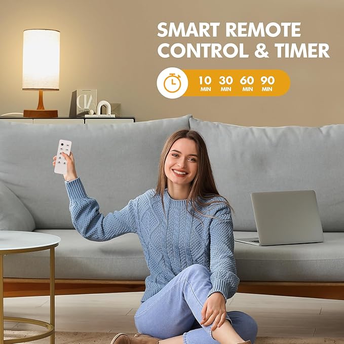 Light Therapy Lamp, Sunlight Lamp 10000 Lux with Remote Control, 3 Color Temperature & 4 Brightness Level & Timer, Daylight Lamp for Home, Office, Decoration