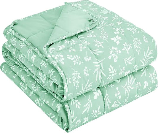 yescool Weighted Blanket for Adults (20 lbs, 60” x 80”, Cyan) Cooling Heavy Blanket for Sleeping Perfect for 190-210 lbs, Queen Size Breathable Blanket with Premium Glass Bead, Machine Washable