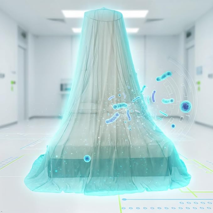 100% Silver Fiber EMF Shielding Bed Canopy,EMF Shielding Bed Canopy,Effective shielding 99.99% of daily electromagnetic radiation EMF/RF/Wi-Fi/ cell phone signal /5G/Low frequency signal (250*60*1200)