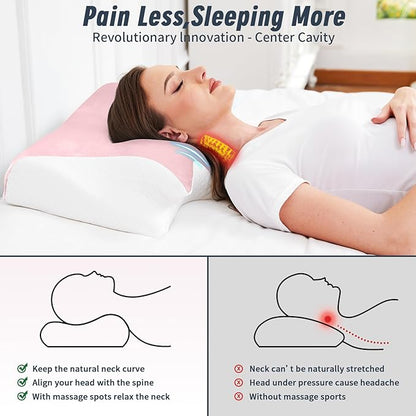 Memory Foam Ergonomic Pillows Orthopedic Pillow for Side Sleepers Sleeper Neck Pain Bed Back Cervical Shoulder Ergonomic