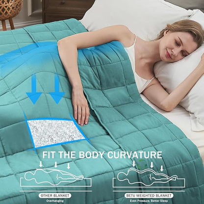 Teal Weighted Blanket for Adults 20lbs, 80"x87", King Size Cooling Heavy Throw Blanket for 130-220lbs, Microfiber Soft Thick Big Blankets Weighted Comforter Breathable Gift for Sleeping