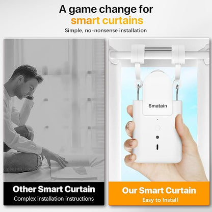 -2 Pack Automatic Curtain Opener Robot - Smart Curtains Home Device with Remote Control, Timer Switch, Voice Control, Manual Control - Remote Control Version