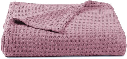 36” X 40” Inches Cooling Baby Waffle Weave Blanket, Ultra-Soft Lightweight Receiving Blanket for Newborn, Breathable Comfortable Baby Swaddle Blanket for Boys and Girls(Mauve)