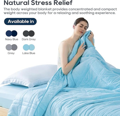 King Size Weighted Blanket 40lb(88''x104'' , Dual-Sided), Reversible Cozy Warm Velvet & Cooling Tencel Fabric King Weighted Blanket for Adults & Couples All Season Use - Carry Bag Included, Lake Blue