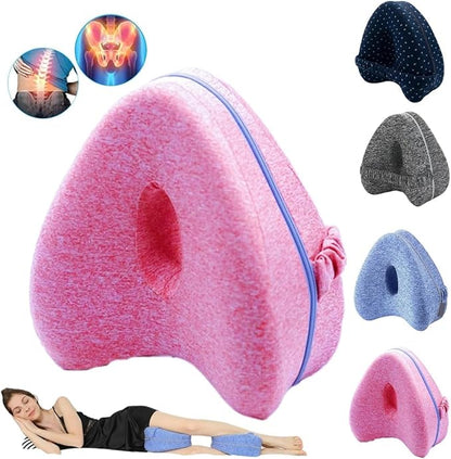 Leg Pillow, Knee Pillow for Side Sleepers, Alignment Pillows for Side Sleepers, Leg Pillows for Sleeping, Knee Cushion for Sleeping Relieving Leg, Back, Knee Pain (Pink)