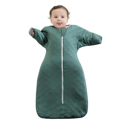 PuppyPaws Baby Sleep Sack 1.5 TOG, Transitional Swaddle with Arms Up Length Sleeves and Mitten Cuffs, Sleep Sack 0-3 Months, Wearable Blanket Baby, 95% Rayon derived from Bamboo, 5% Spandex