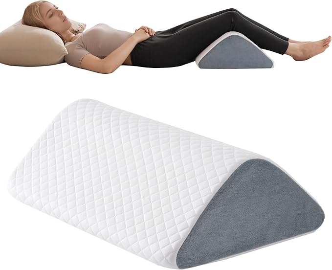 Knee Wedge Pillow 6.3'' for Post-Surgery Recovery-Leg Elevation Support for Sleep Position, Alleviating Lower Back & Hip Pain Enhancing Circulation in Ankles Legs Triangle Pillow with Removable Cover