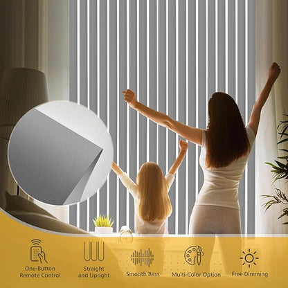 Mortorized Vertical Blinds, Custom Blackout Window Shades, Remote Control Patio Door Vertical Blinds for Sliding Glass Door, Home, Indoor Windows, Grey