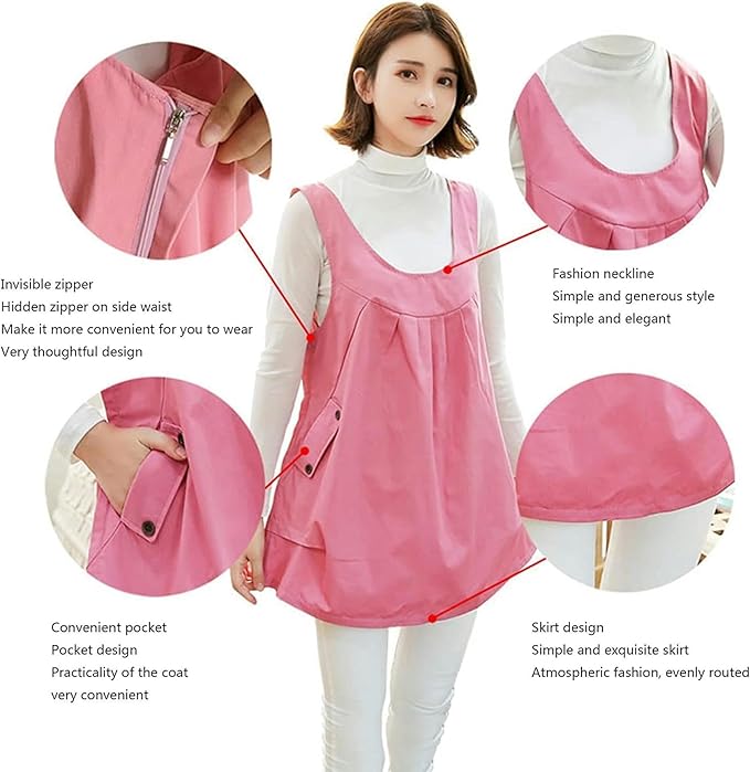 EMF Maternity Clothing,Radiation Protection Maternity Clothing Fabric Conductive Stretchable Breathable for RF/LF Blocking/Shielding,Blue-XL