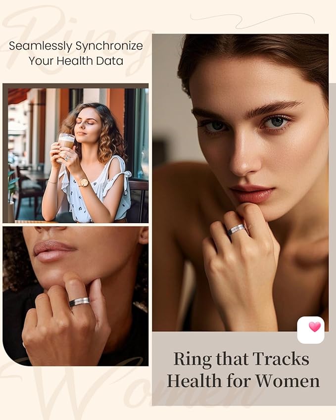 Fvtga Smart Ring for Women Men - Fitness Health Tracker with Sleep Monitoring Heart Rate and Activity Tracking,Blood Oxygen Monitor IP68 Waterproof No Subscription Fee iOS Android Compatible(Silver10)