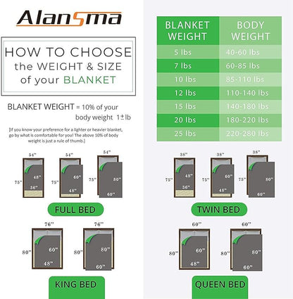 ALANSMA Reversible Weighted Blanket for All Season, Luxury Velvet, Warm and Cool, Adult 15Lb Grey Weighted Blanket, Enjoy Sleeping Anywhere(Grey,60"x80" 15lbs)