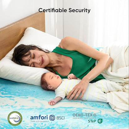 Marsail 3-inch Full Mattress Topper Memory Foam, Gel Infused Cooling Bed Topper, Soft for Sleeper Sofa, RV, Camper, CertiPUR-US Certified