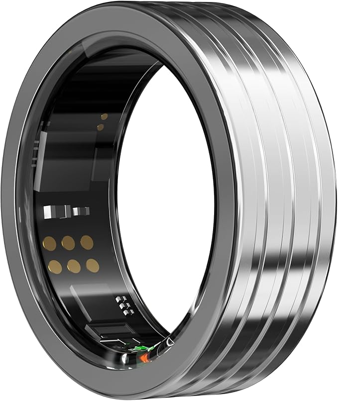 3Plus Loop - Smart Ring - Titanium - No App Subscription - Meditation Coach - Sleep Tracking - Heart Rate - Fitness w/Assisted GPS - Swim 5ATM - Up to 4 Days of Battery Life (Silver, US 9)