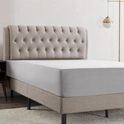 Empyrean 2 Pack Full Fitted Sheets - Deep Pocket, Fits 14-16 Inch Mattress, Ultra Soft Microfiber, Wrinkle-Resistant, Shrinkproof & Fade Resistant Sheets for Full Size Beds, Light Grey