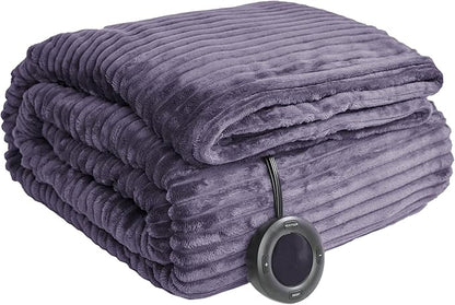 Heated Blanket Full Size 72"x84",ETL Certification- 10 Heating Levels Electric Blanket&1-10 Hour Auto Off,Heating Blanket with Dual Controller(Purple)