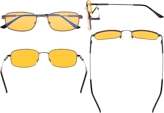 Eyekepper 97% Blue Light Blocking Reading Glasses-Better Sleep Computer Readers-Mens Womens Memory Titanium