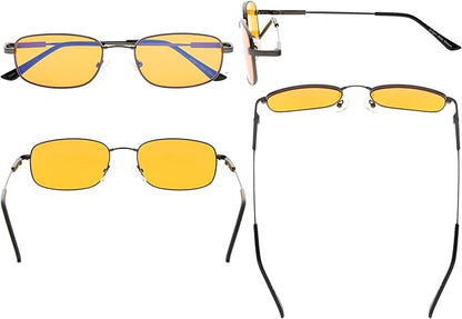 Eyekepper 97% Blue Light Blocking Reading Glasses-Better Sleep Computer Readers-Mens Womens Memory Titanium
