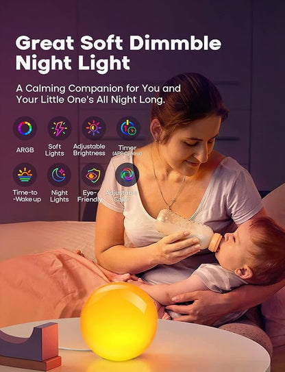 Dekala Long Distance Friendship App Shareable Smart Lamp Color Changing Night Light, Sleep Aid Timer Nursery Night Light for Adult Boys and Girls, ARGB Gradient Ambient Decorate Room Christmas Gifts