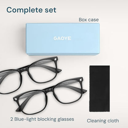 Blue Light Blocking Glasses - Fashion Square Eyeglasses, Anti UV Ray Computer Gaming Glasses Blue Blockers for Women/Men